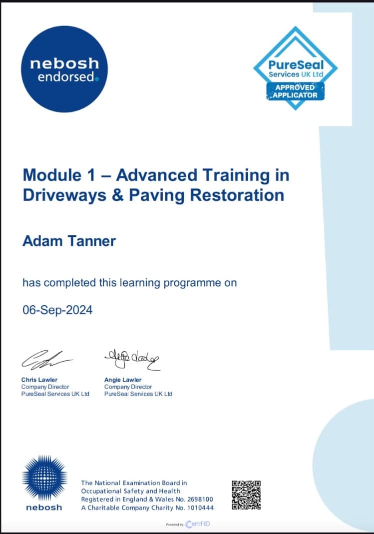 Module One Certification From Pureseal